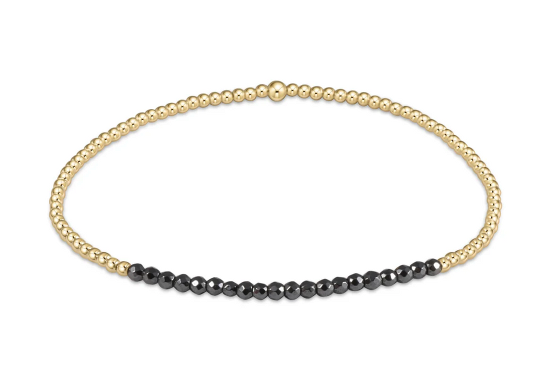 Faceted Hematite Bracelet - Gold Bliss Pattern
