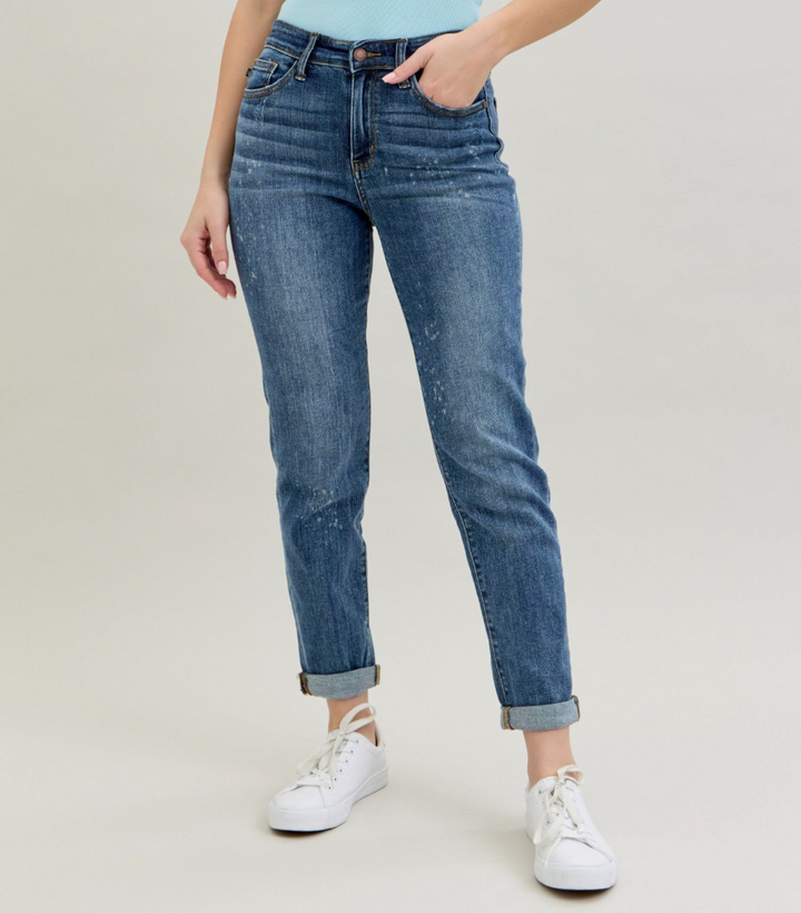 Judy Blue HR Bleach Splash Boyfriend