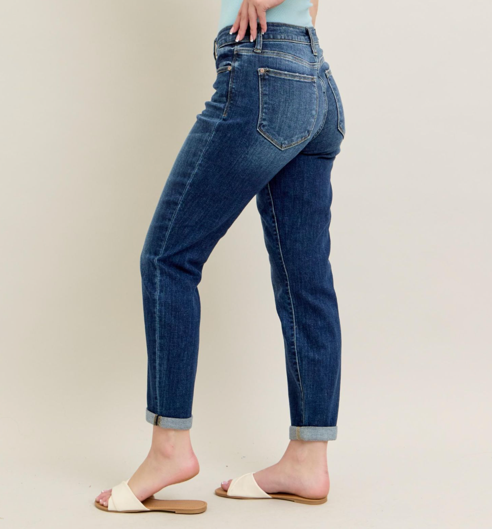 Judy Blue Mid Rise Cuffed Boyfriend