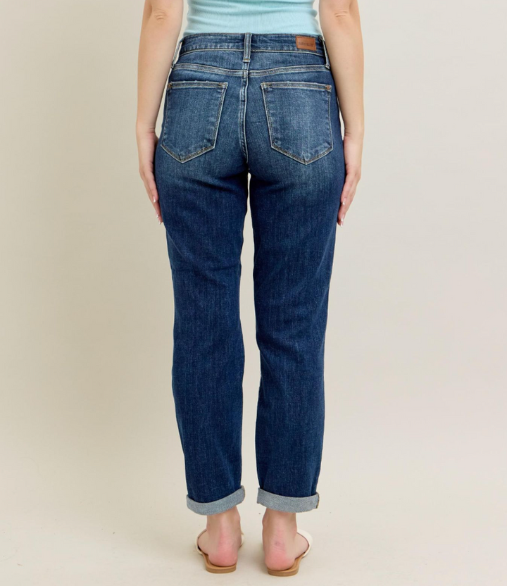 Judy Blue Mid Rise Cuffed Boyfriend