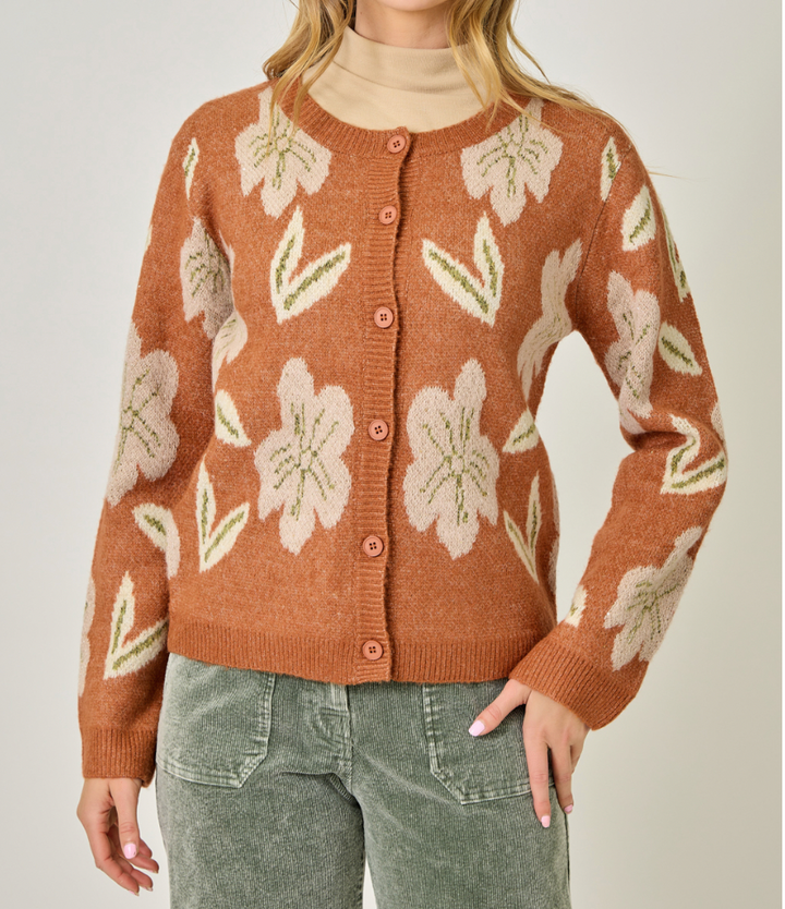 Floral Sweater Cardigan