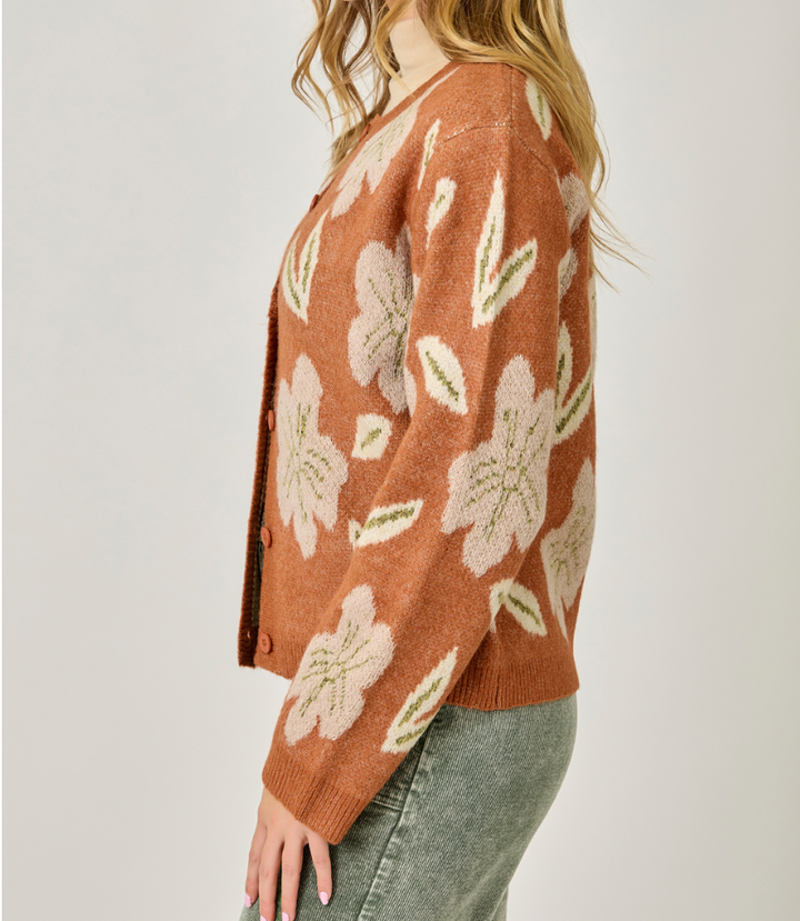 Floral Sweater Cardigan