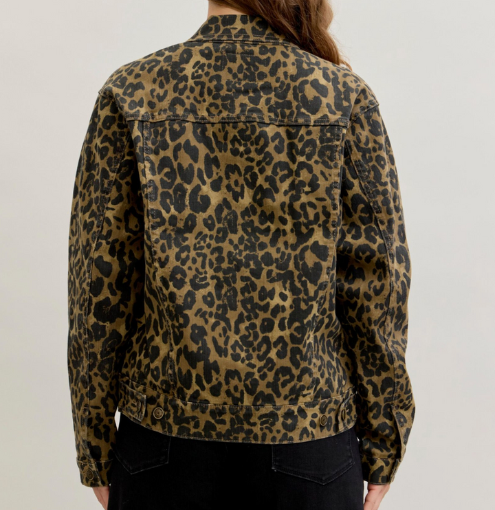Judy Blue BF Jacket Leopard Print