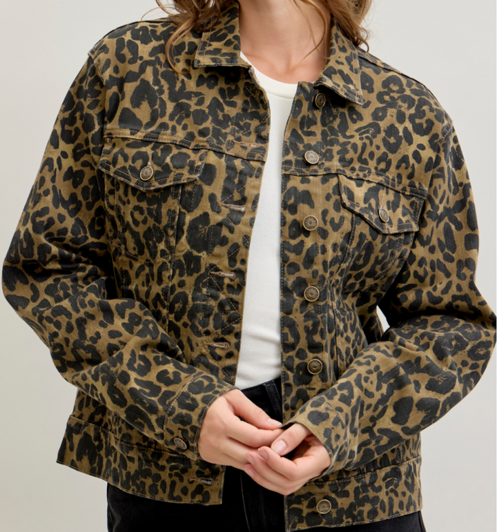 Judy Blue BF Jacket Leopard Print
