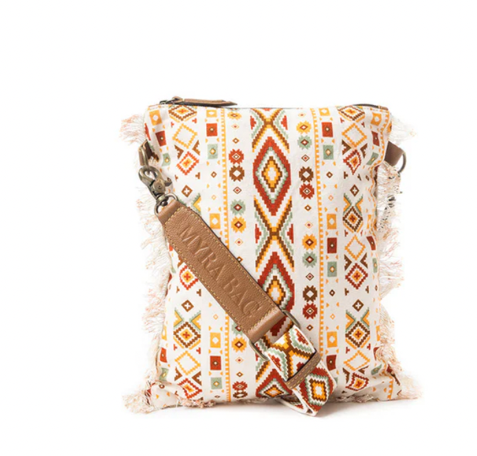 Beautiful Tapestry Crossbody Bag In Off White