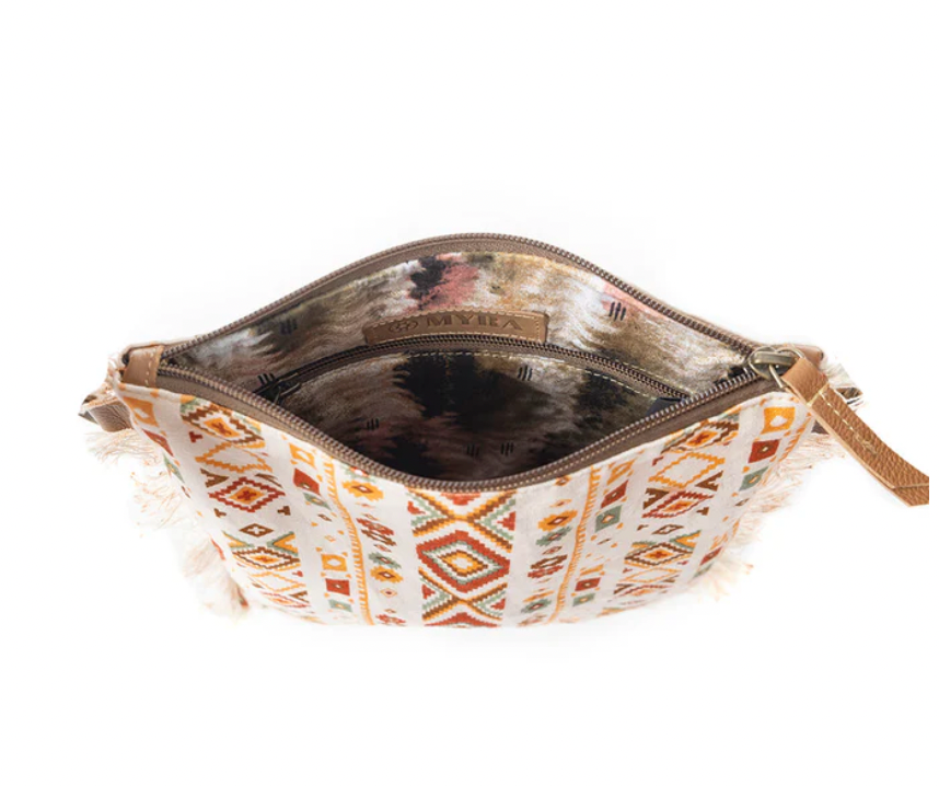 Beautiful Tapestry Crossbody Bag In Off White