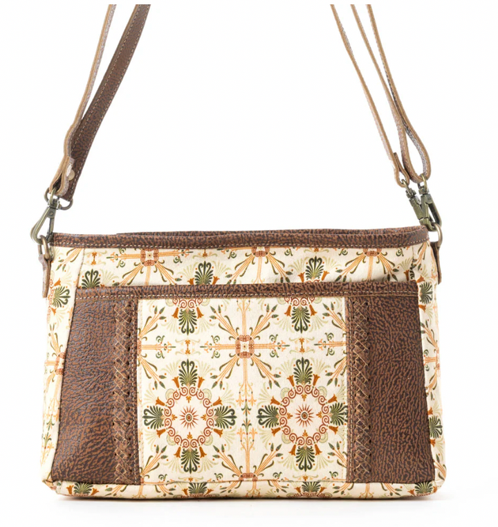 Wildflower Scroll Crossbody Bag in Heritage Beige