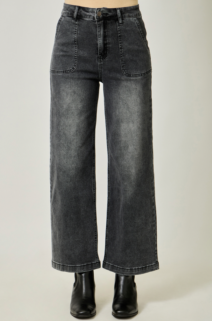 Washed Denim Trousers