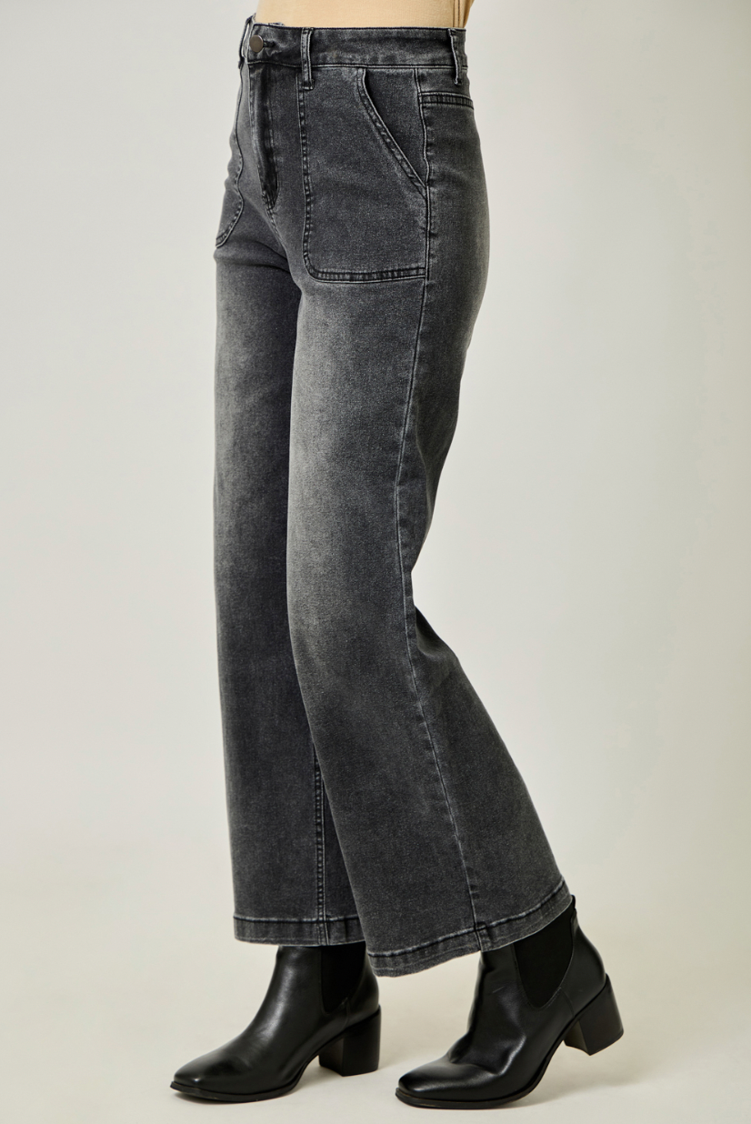 Washed Denim Trousers