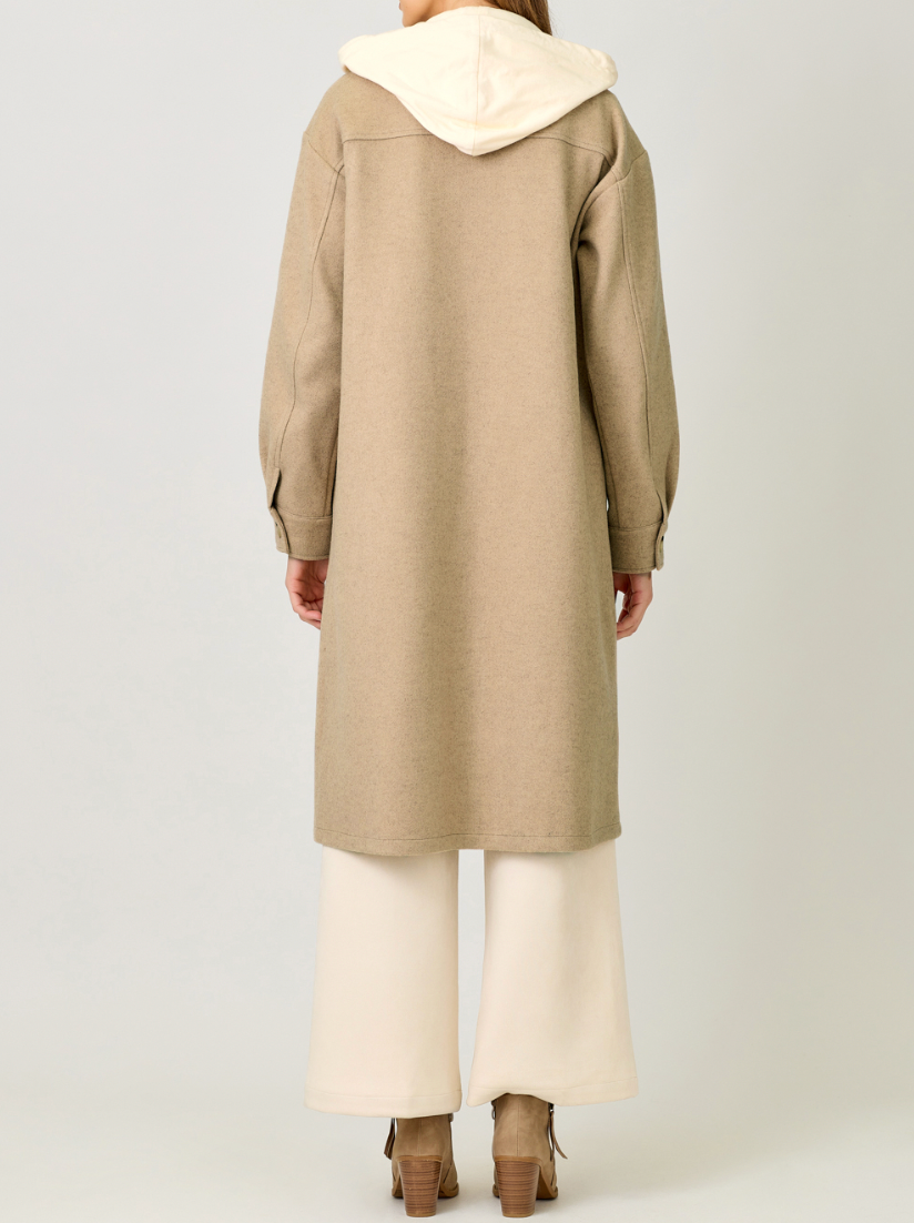 Twofer Hoodie Solid Coat