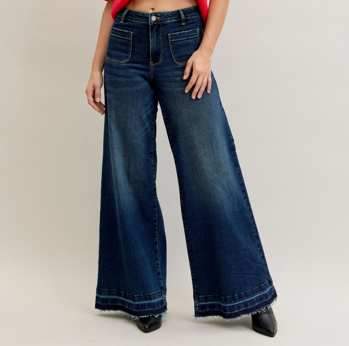 Judy Blue Palazzo Patch Jeans