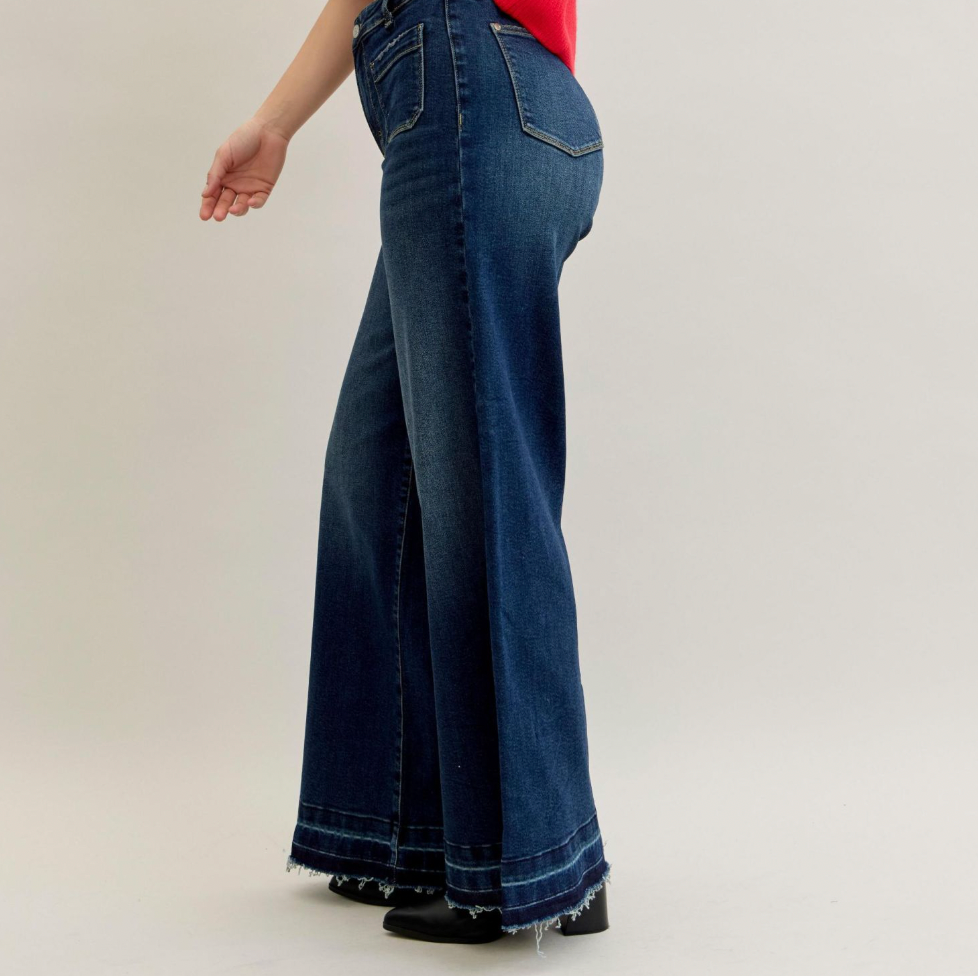Judy Blue Palazzo Patch Jeans