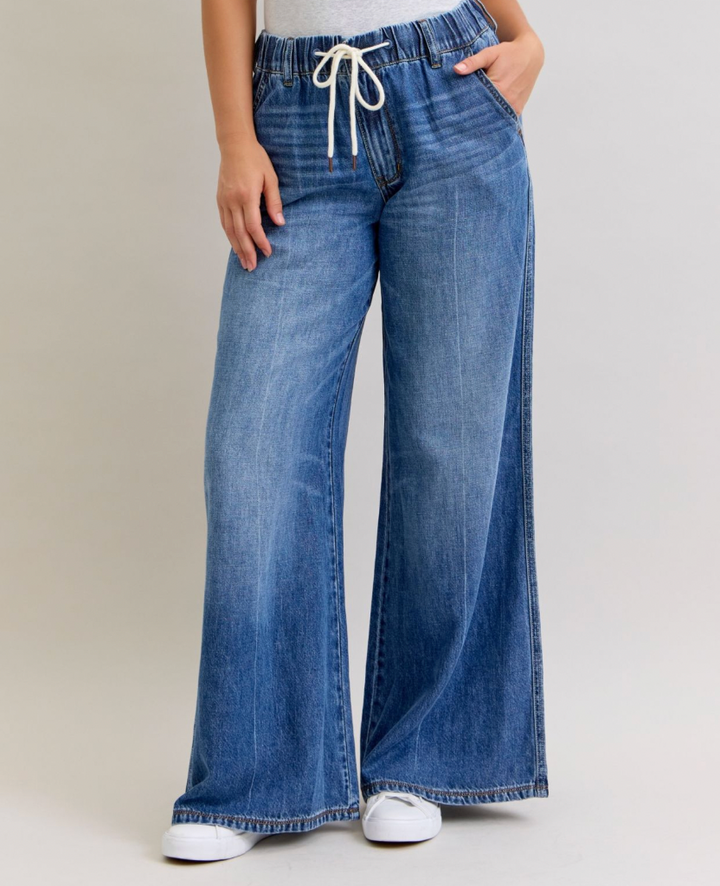 Judy Blue HW Palazzo Featherweight Jean