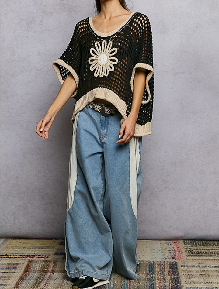 Round Neck Sleeveless Sweater Top