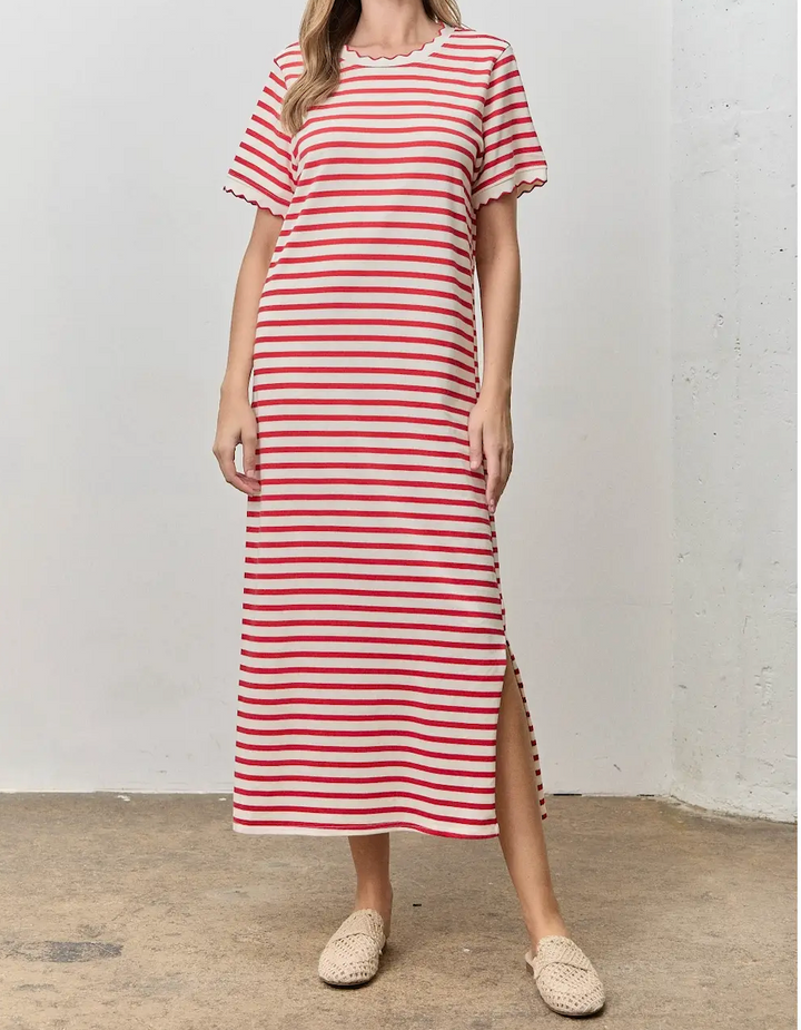 Striped T-Shirt Midi Dress