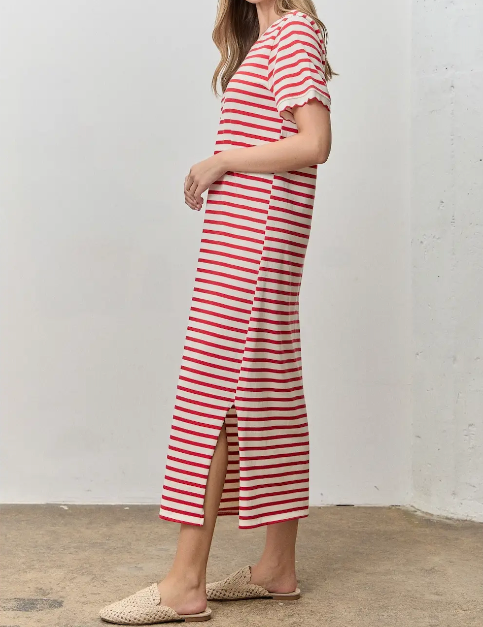 Striped T-Shirt Midi Dress
