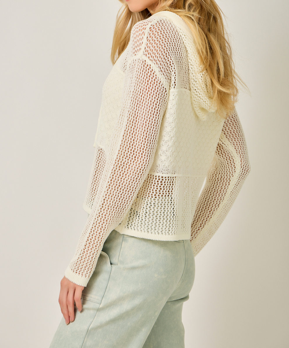 Crochet Weave Hoodie Sweater