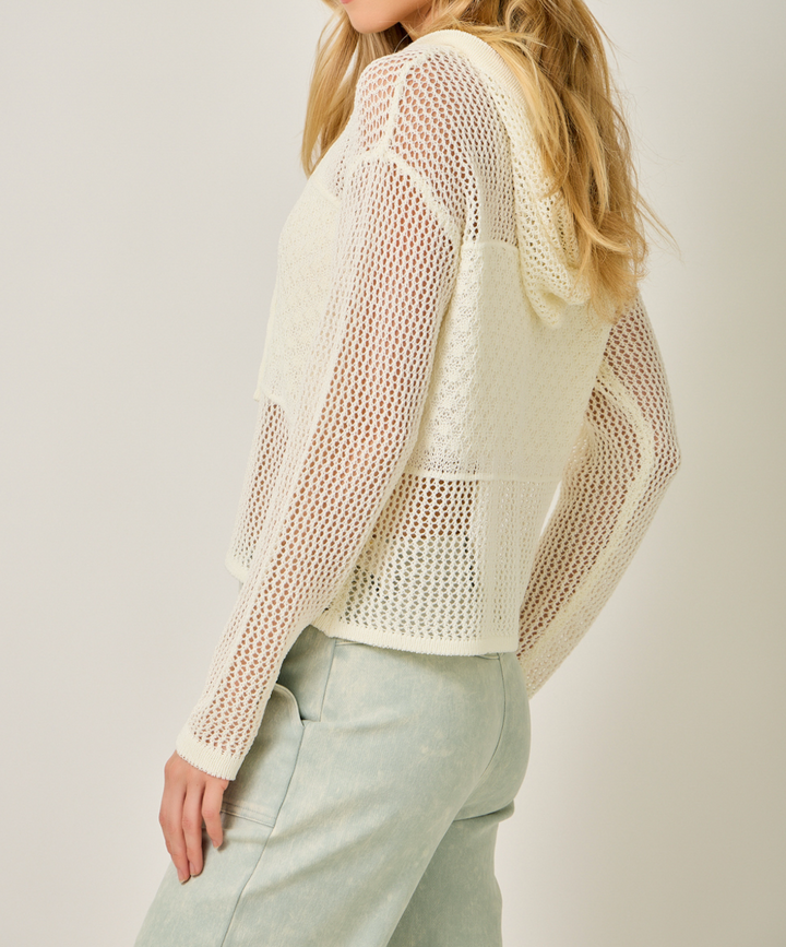 Crochet Weave Hoodie Sweater