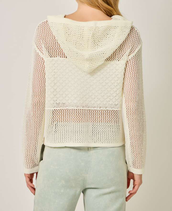 Crochet Weave Hoodie Sweater