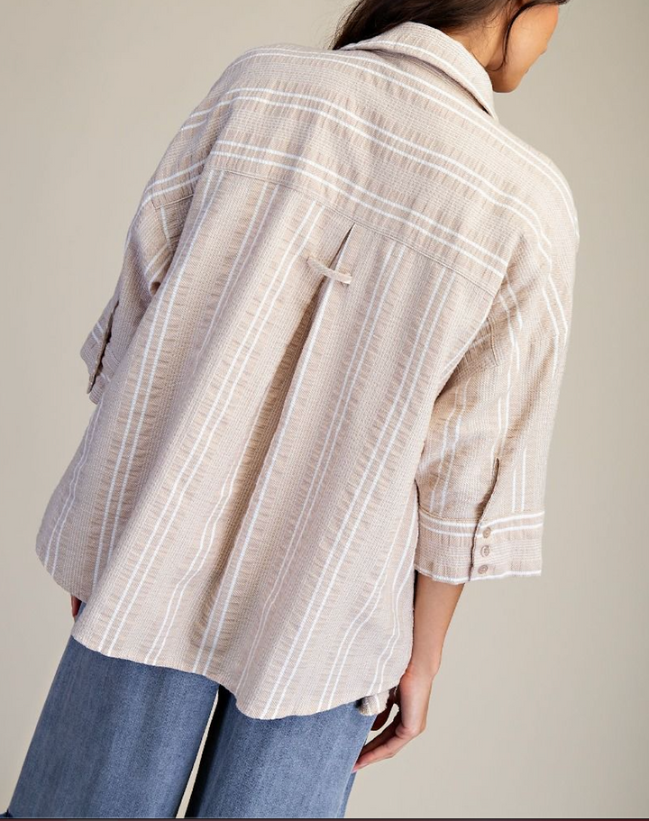 Striped Linen Button Down Shirt