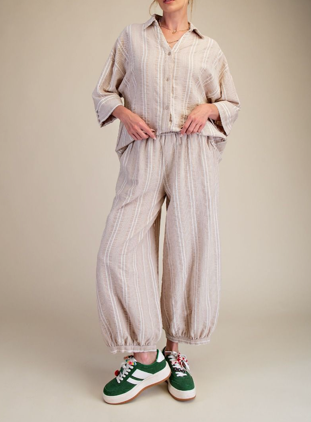 Striped Linen Button Down Shirt