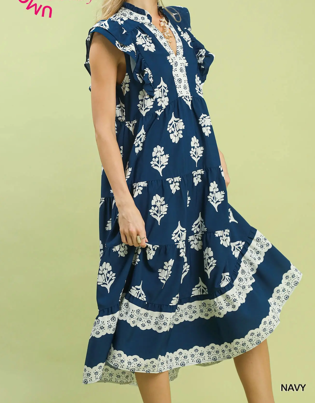 Tiered Ruffle Sleeve Maxi Dress