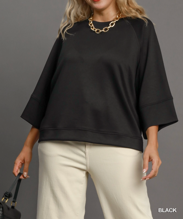 3/4 Sleeved Drop Shoulder Top
