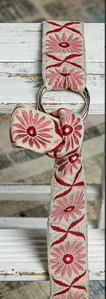 Floral Embroidered Belt