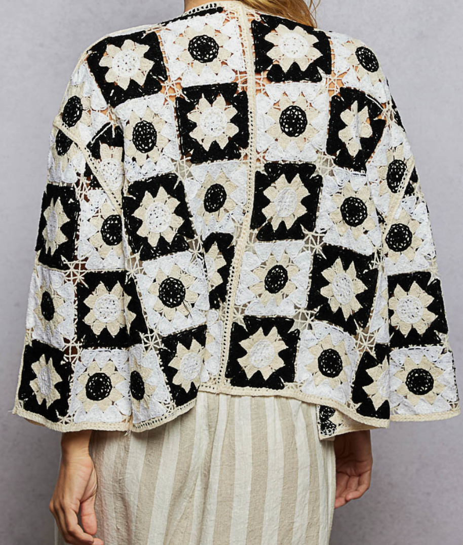 3/4 Sleeve Roomy Fit Cardigan Top