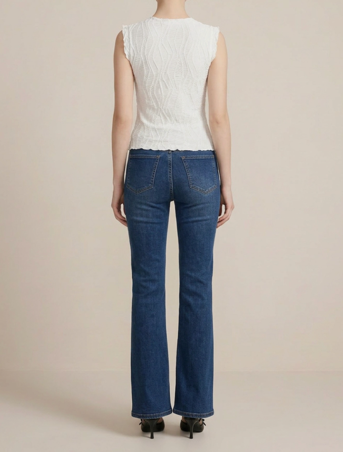 Textured Knit Sleeveless Top