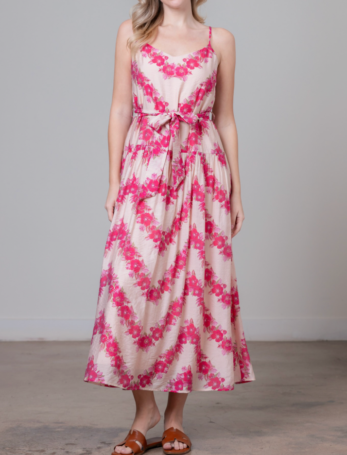 Printed Sleevess Midi Dress