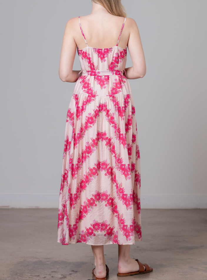 Printed Sleevess Midi Dress