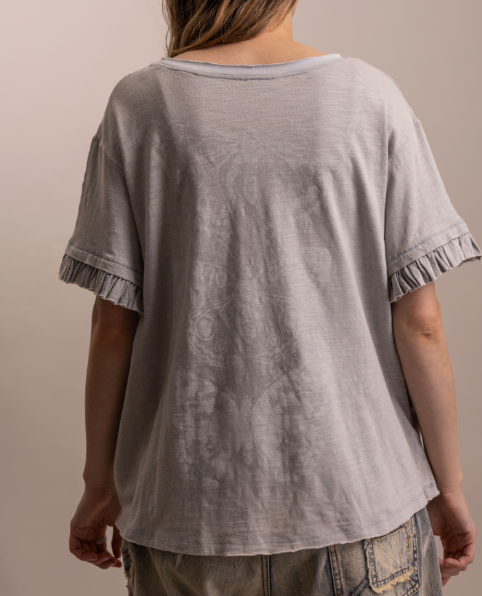 Short Ruffle Sleeve Butterfly Top