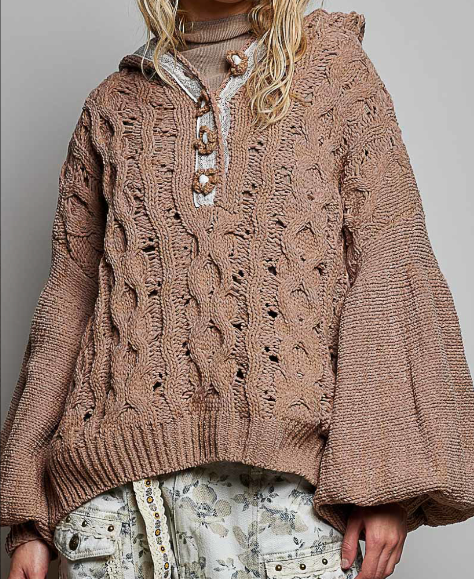 Balloon Sleeve Hoodie Sweater