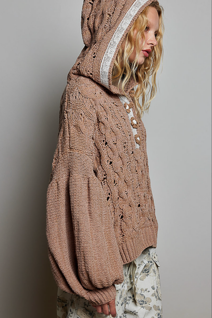 Balloon Sleeve Hoodie Sweater