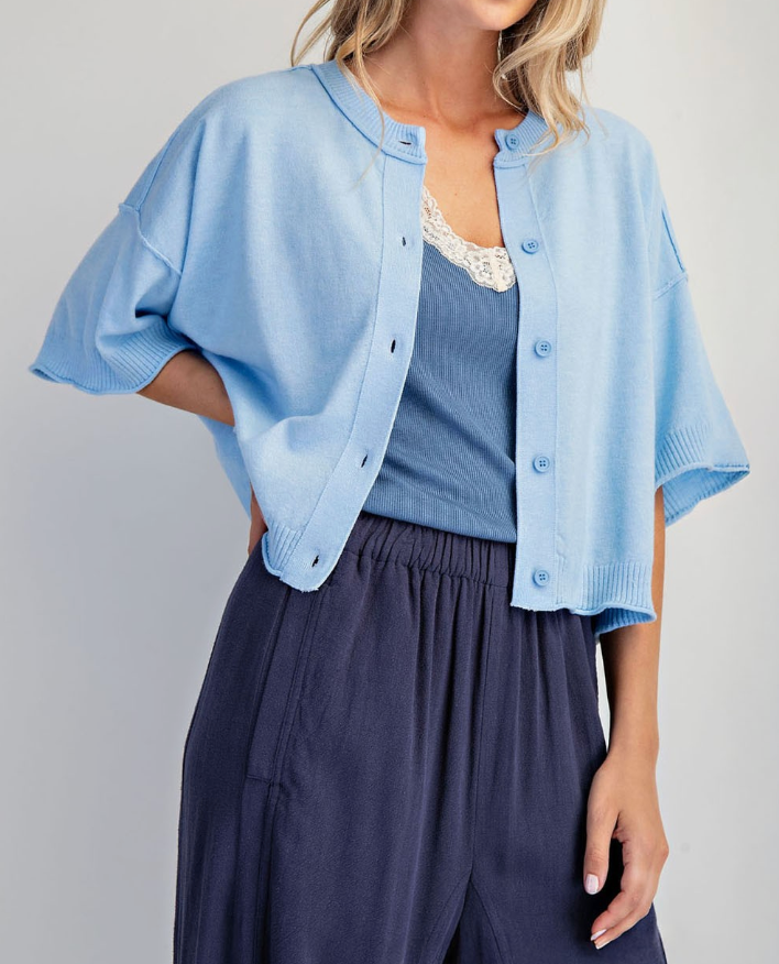 Crew-Neck Cashmere Cardigan