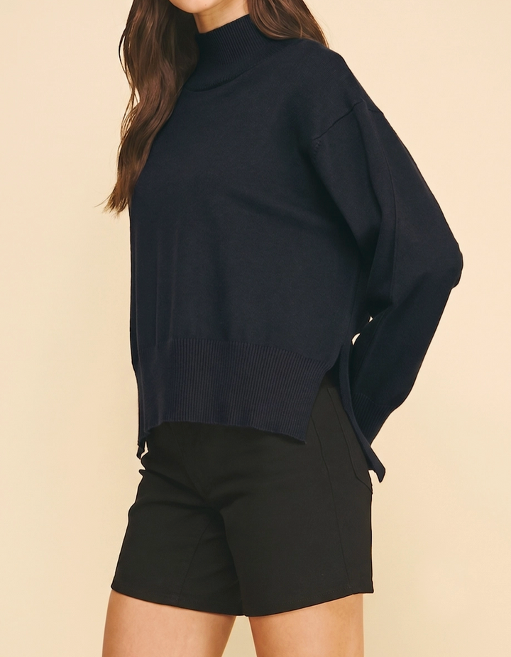 Turtle Neck Hi-Lo Sweater