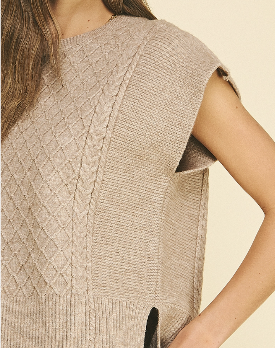 Diamond Cable Knit Sweater