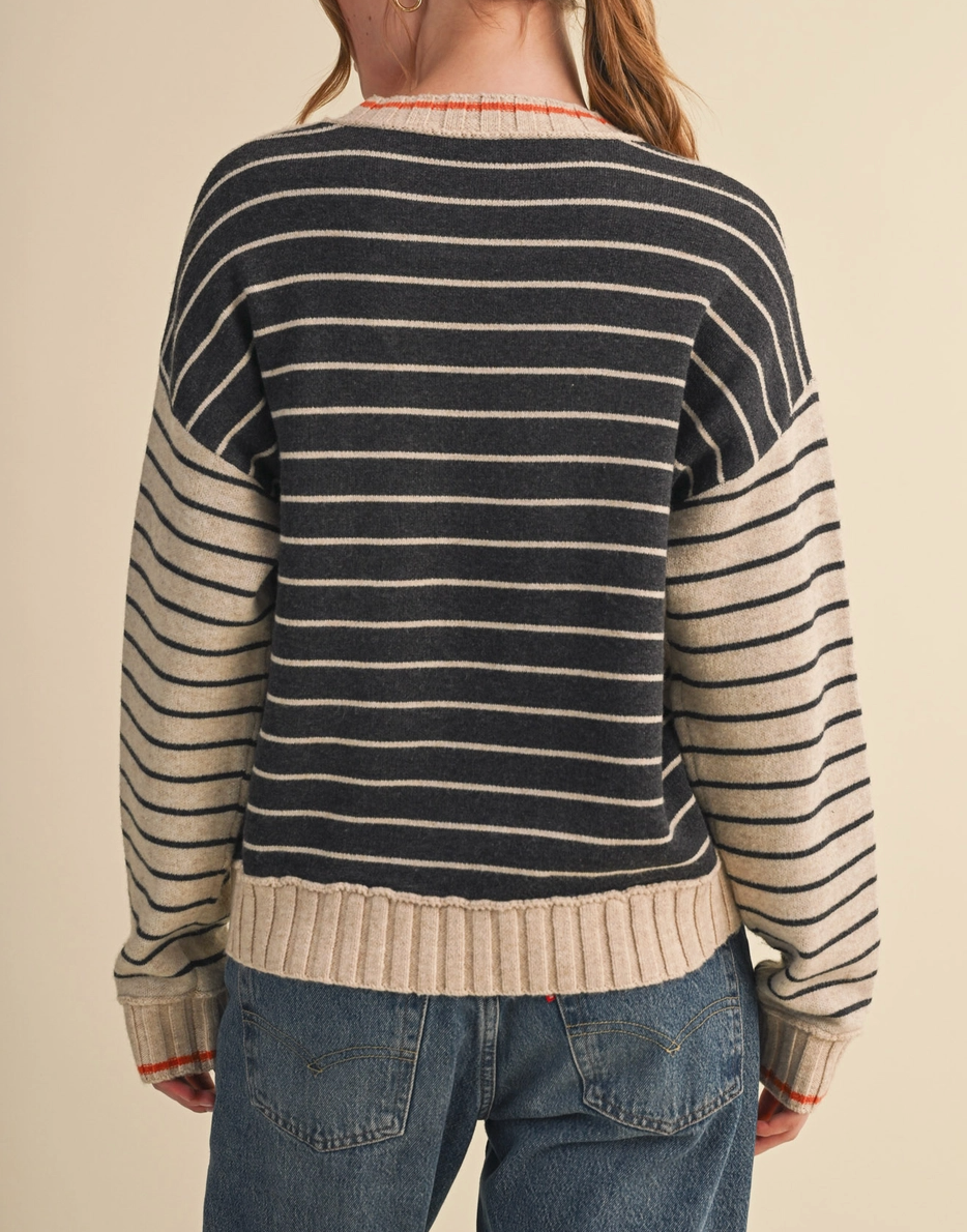 Heart Striped Sweater