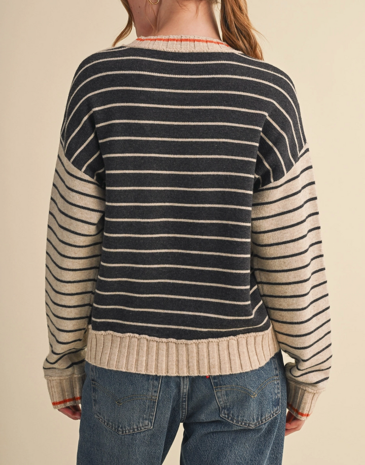 Heart Striped Sweater