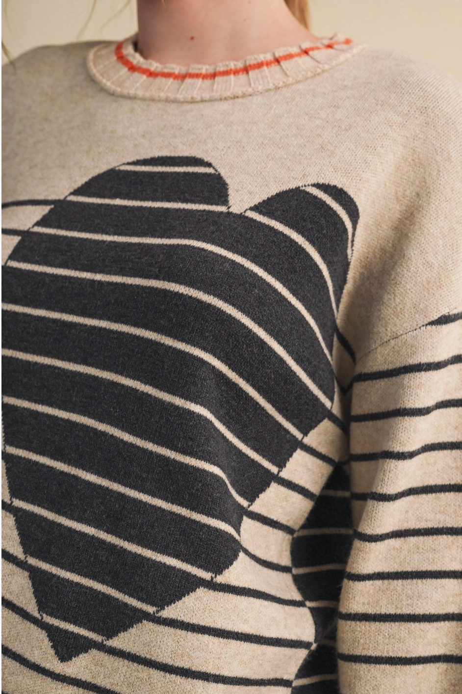 Heart Striped Sweater