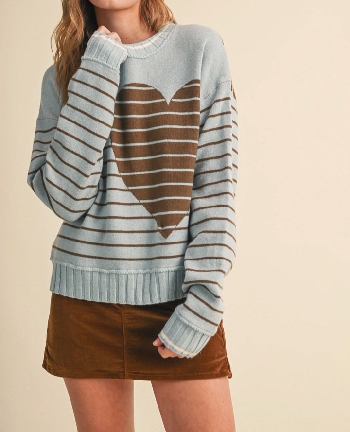 Heart Striped Sweater