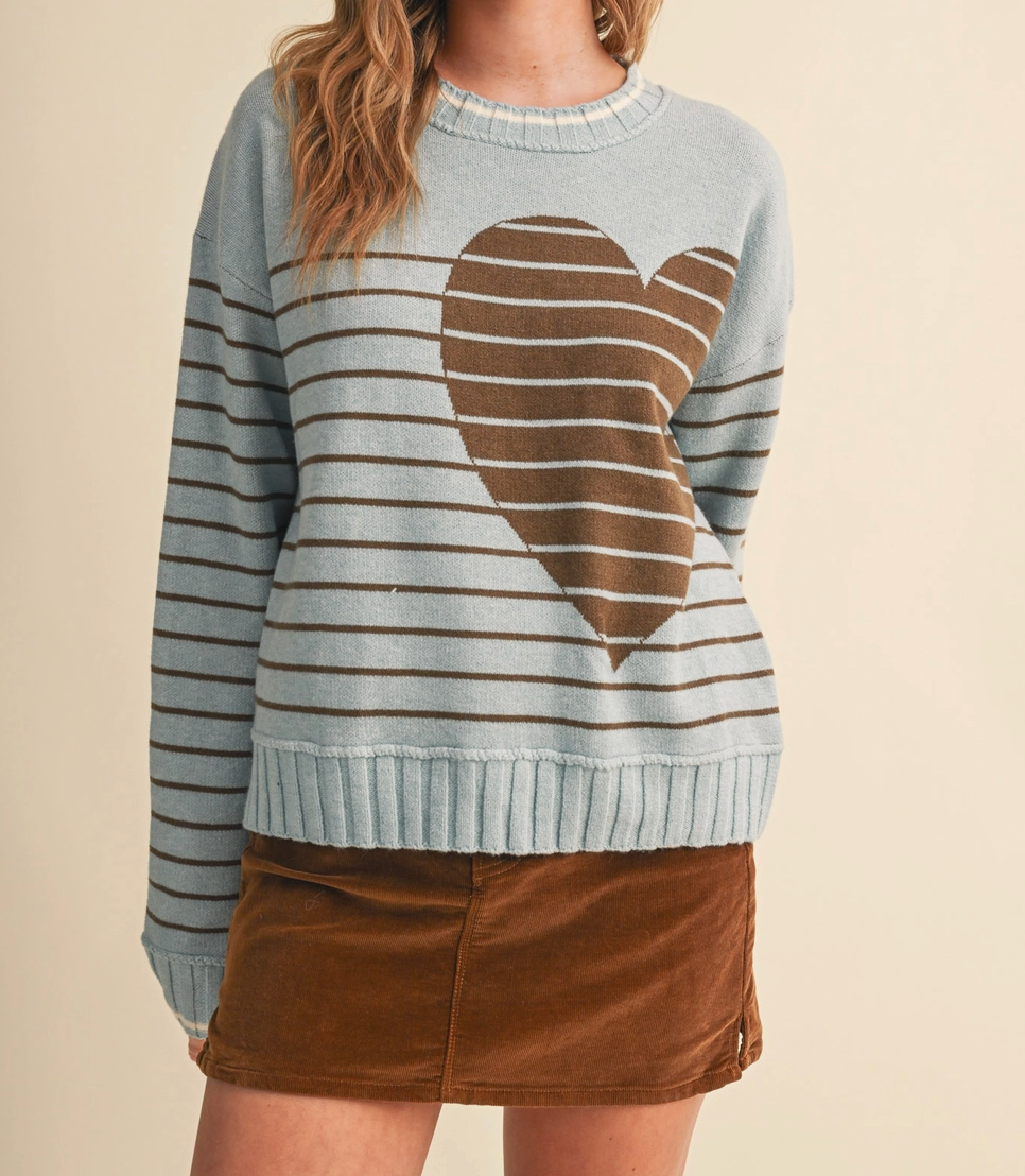 Heart Striped Sweater