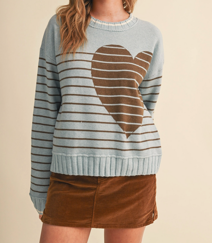 Heart Striped Sweater