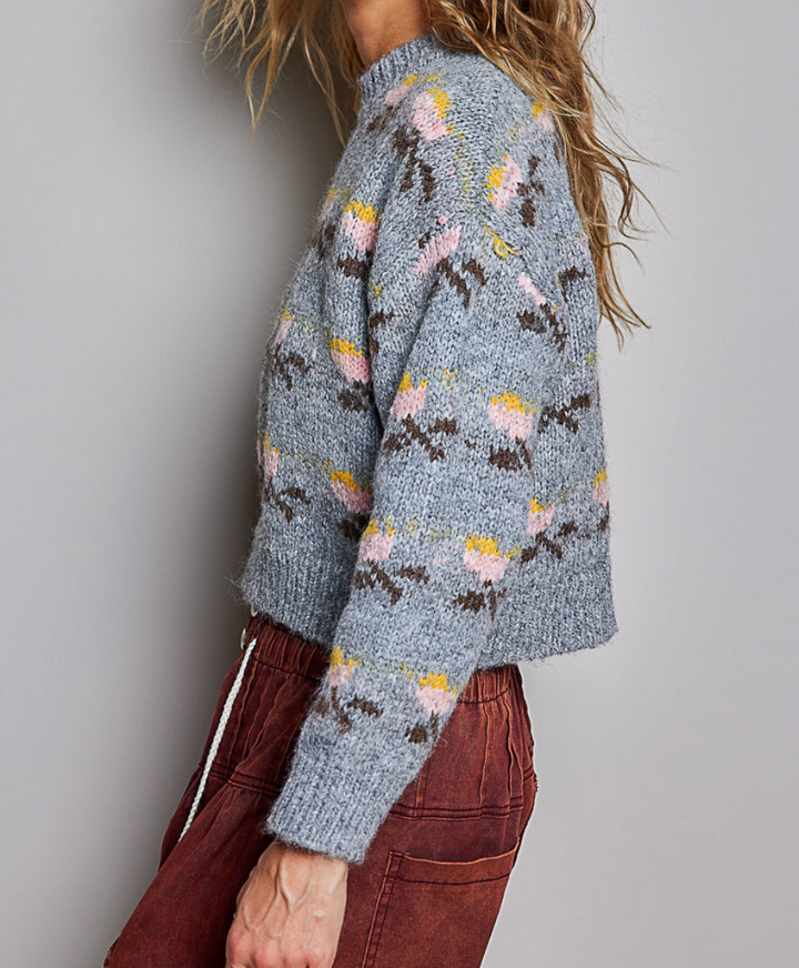 Soft Floral Knit Sweater