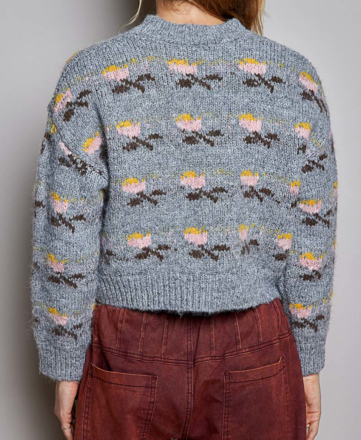 Soft Floral Knit Sweater