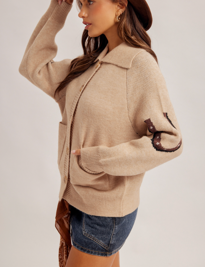 Horse Jacquard Knit Cardigan
