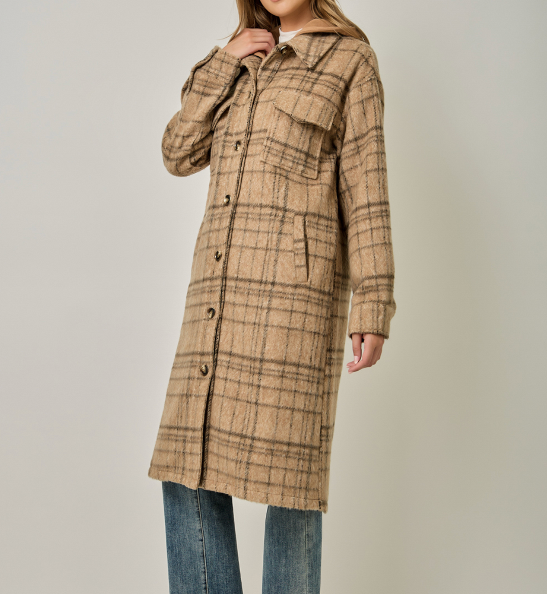 Twofer Hoodie Plaid Jacket