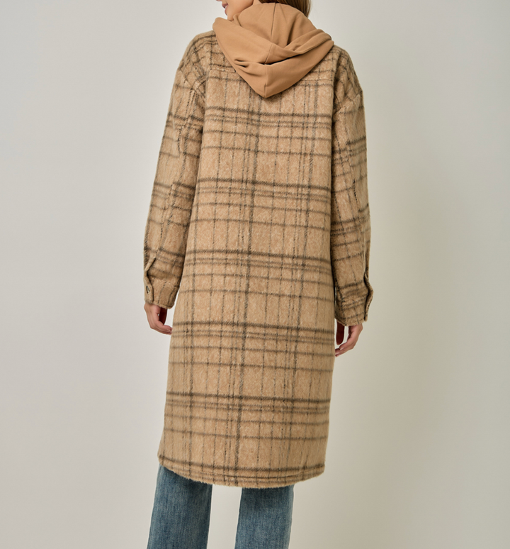 Twofer Hoodie Plaid Jacket