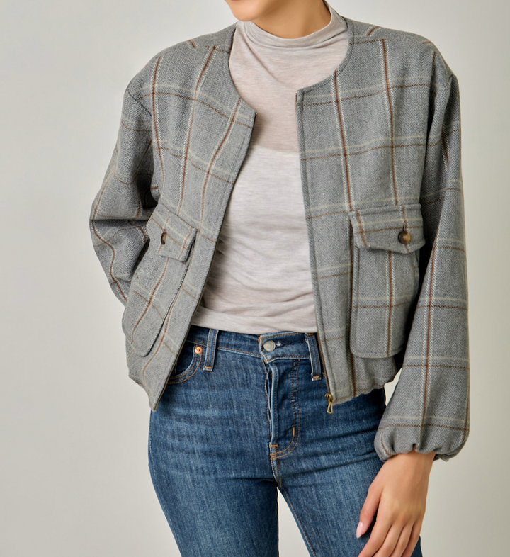 Detachable Fur Bubble Hem Jacket